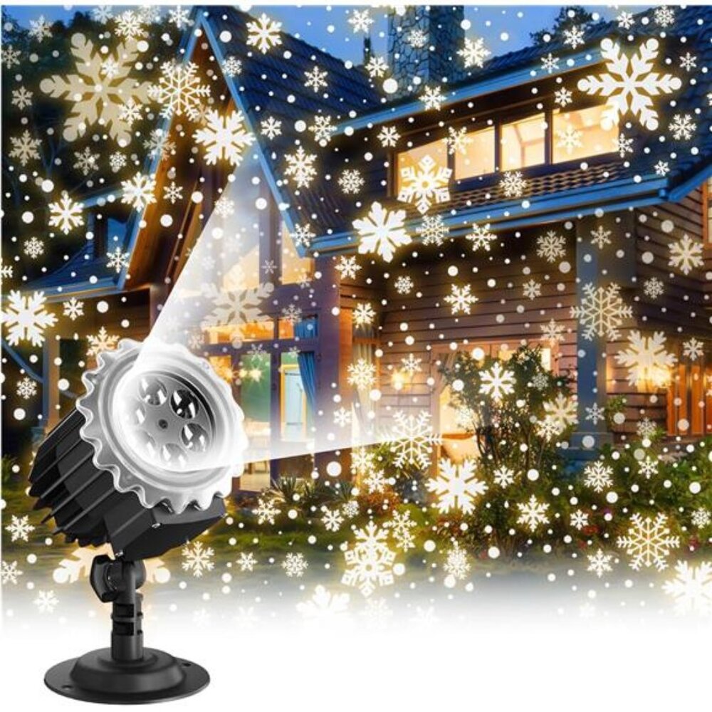 Christmas Snowflake LED Projector Lights-Waterproof Outdoor/Indoor Holiday Decor